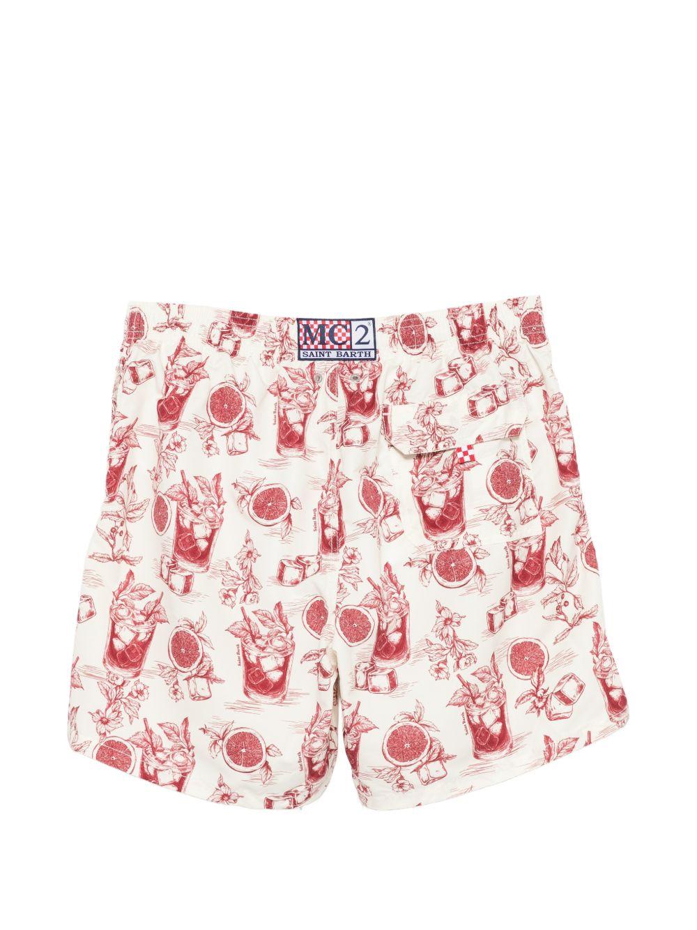 MC2 SAINT BARTH Costume Gustavia con fantasia bianco e rosso 