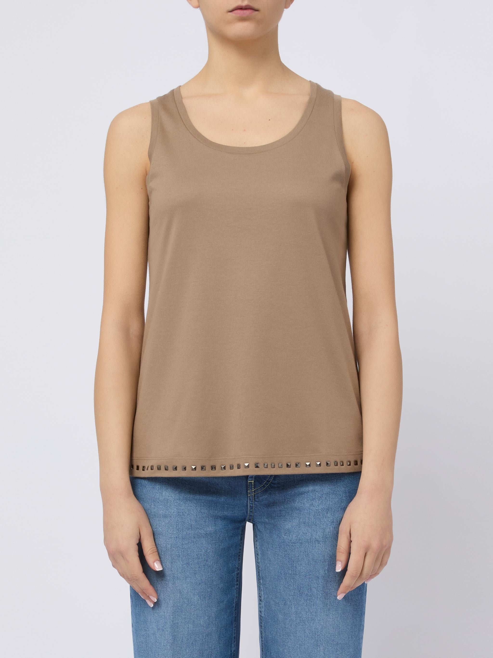 S MAX MARA Top Furetto con strass marrone 