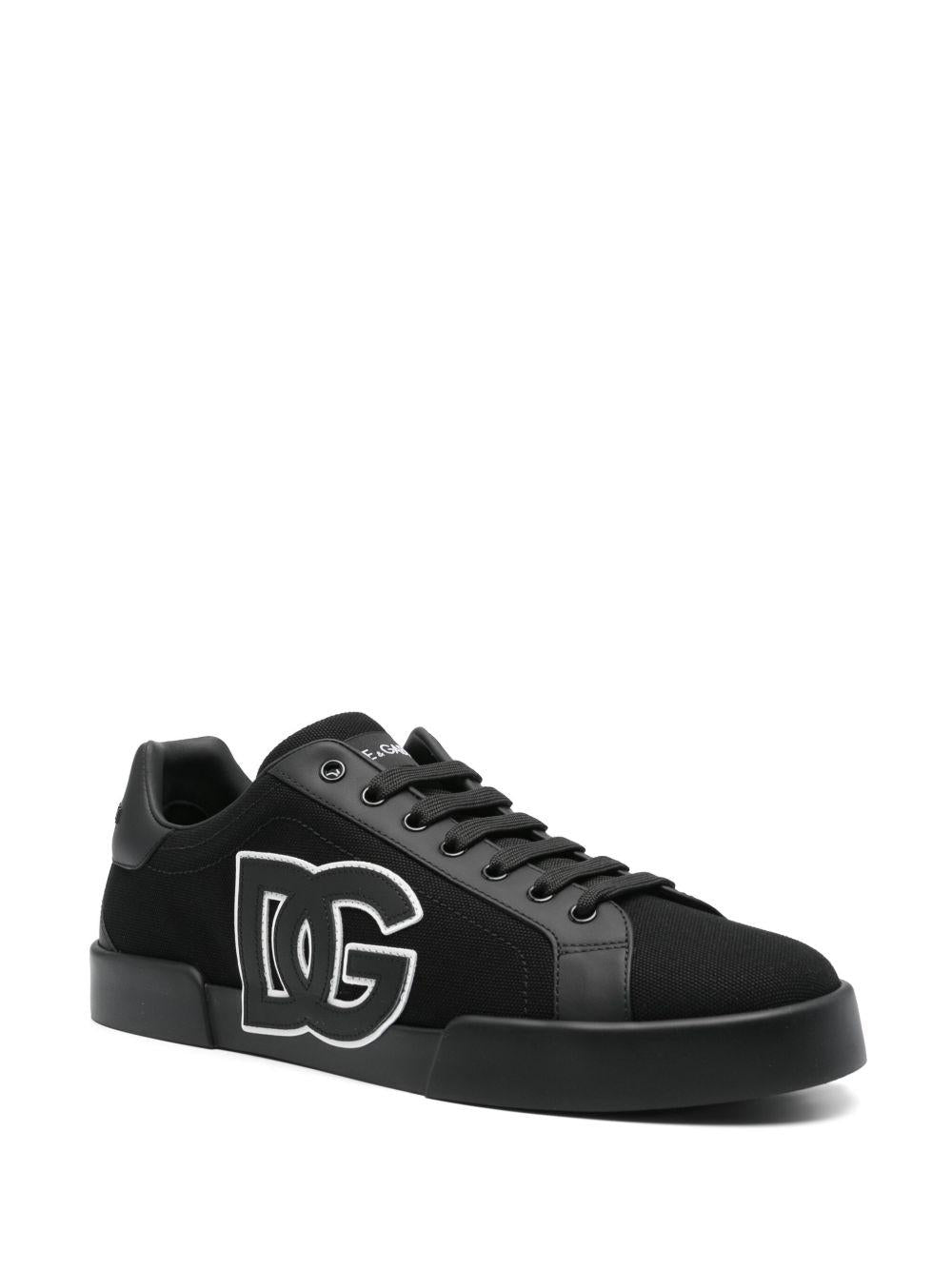 DOLCE e GABBANA Sneakers nere con logo laterale 