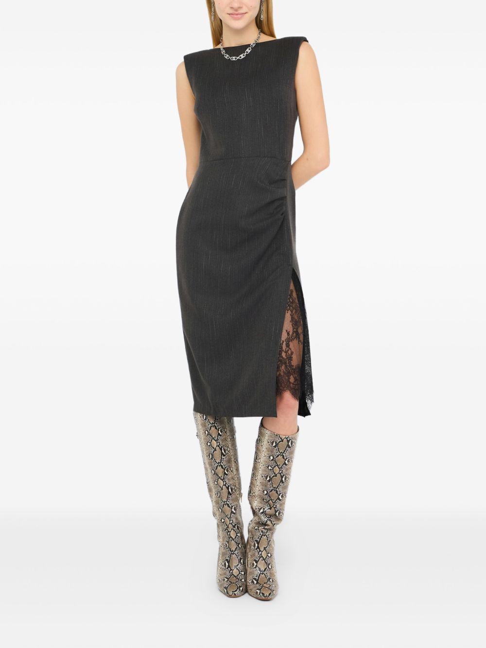 LIUJO Abito midi con motivo a righe sottili 