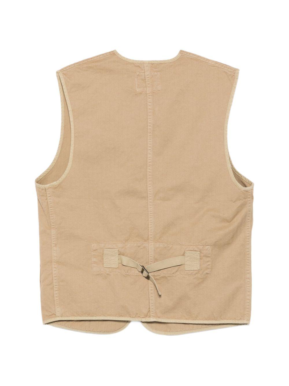 CHESAPEAKES Gilet Scott beige con zip e tasche 