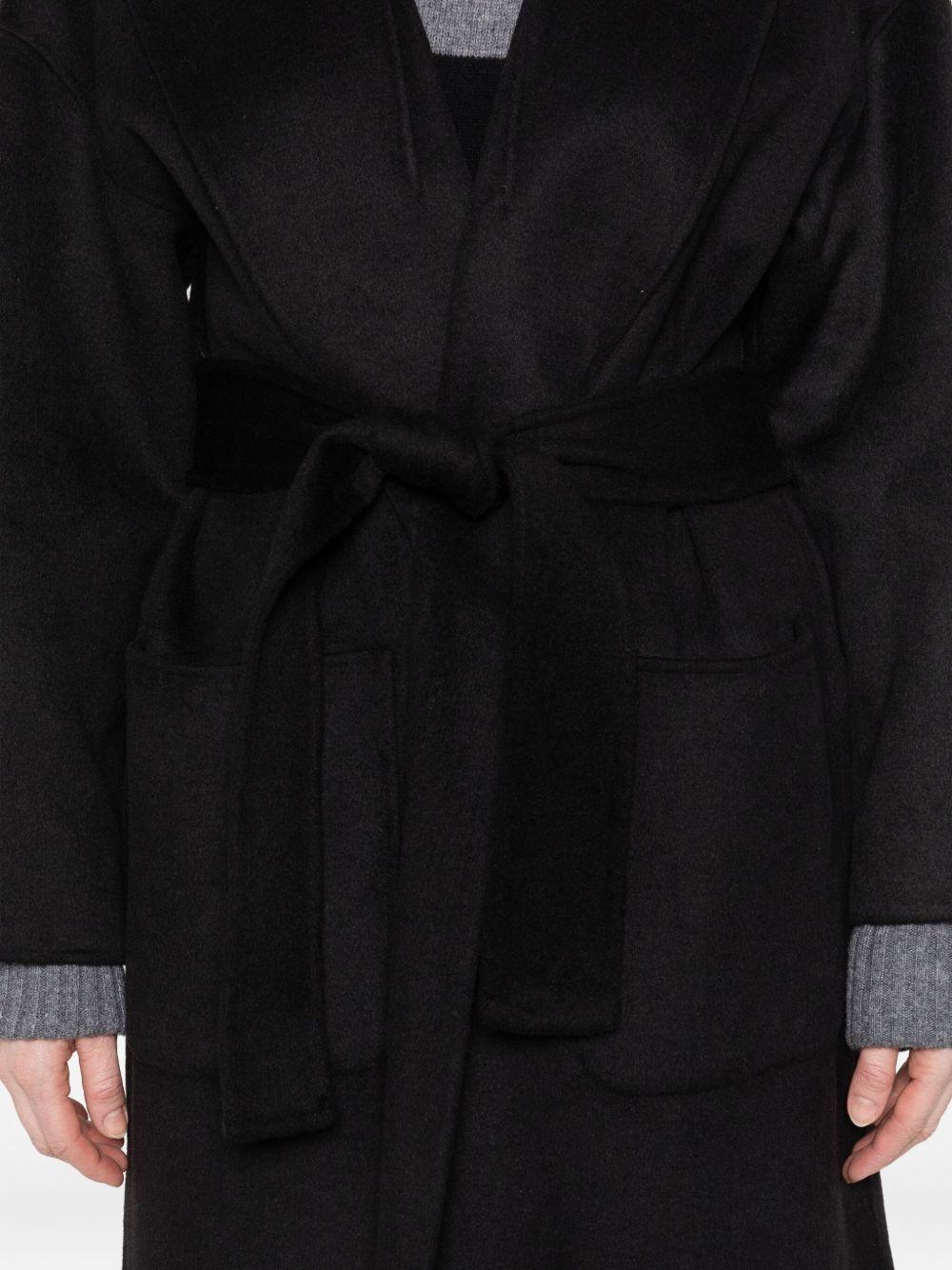 LIUJO Cappotto nero con cintura da annodare 