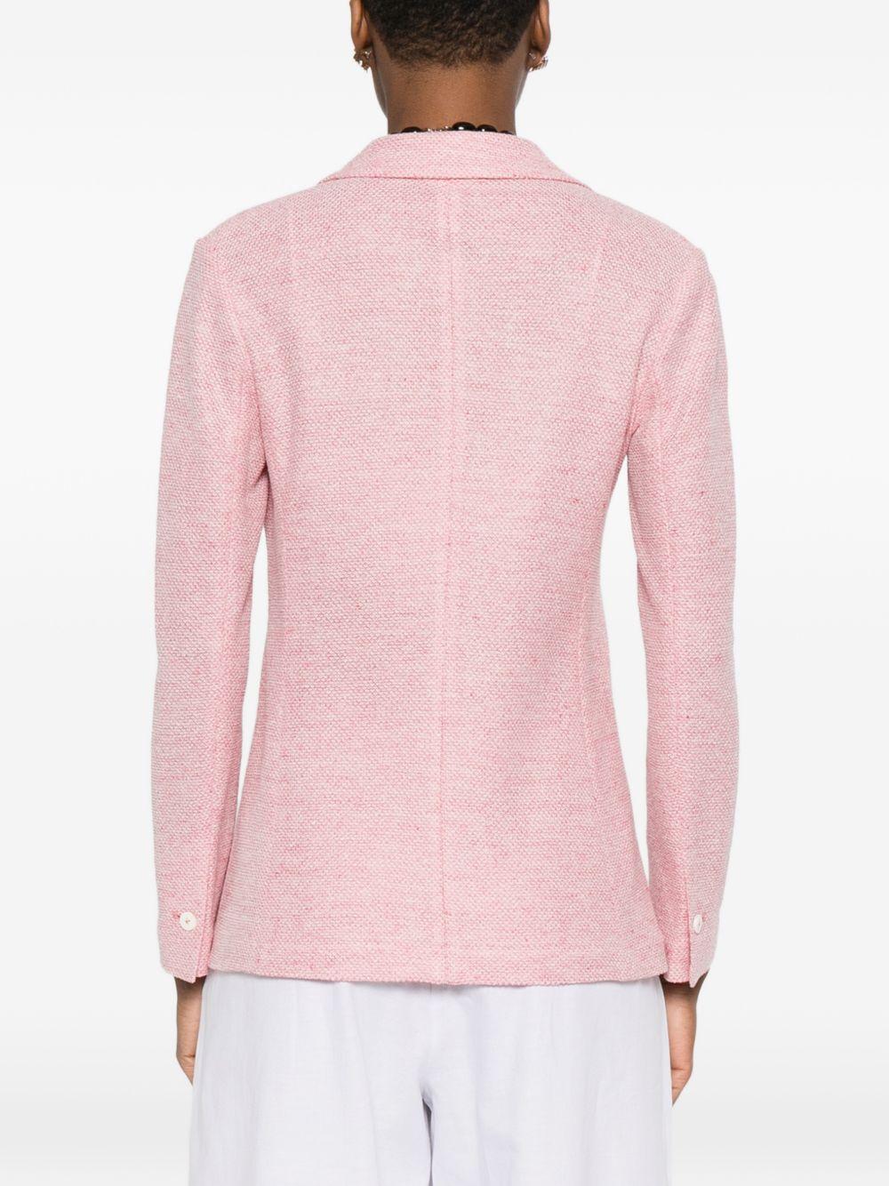 CIRCOLO 1901 Blazer monopetto in lino e cotone rosa 