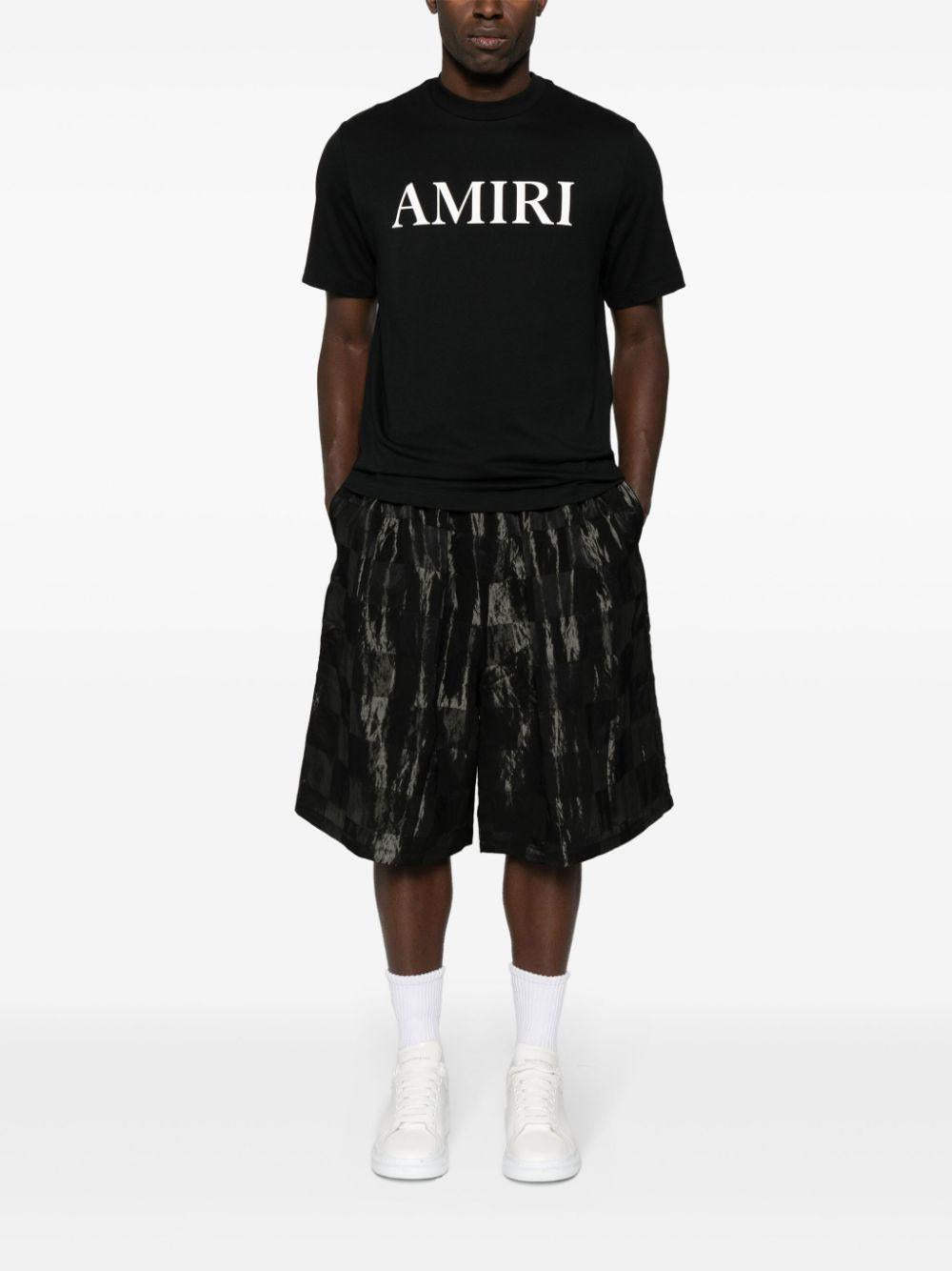 AMIRI T-shirt in cotone con stampa logo frontale 