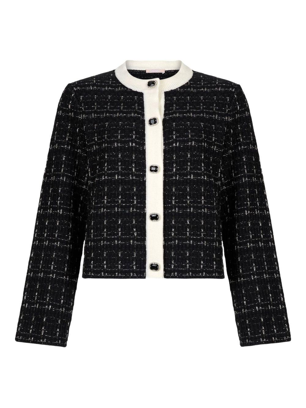 LIUJO Giacca cardigan nera con bottoni 
