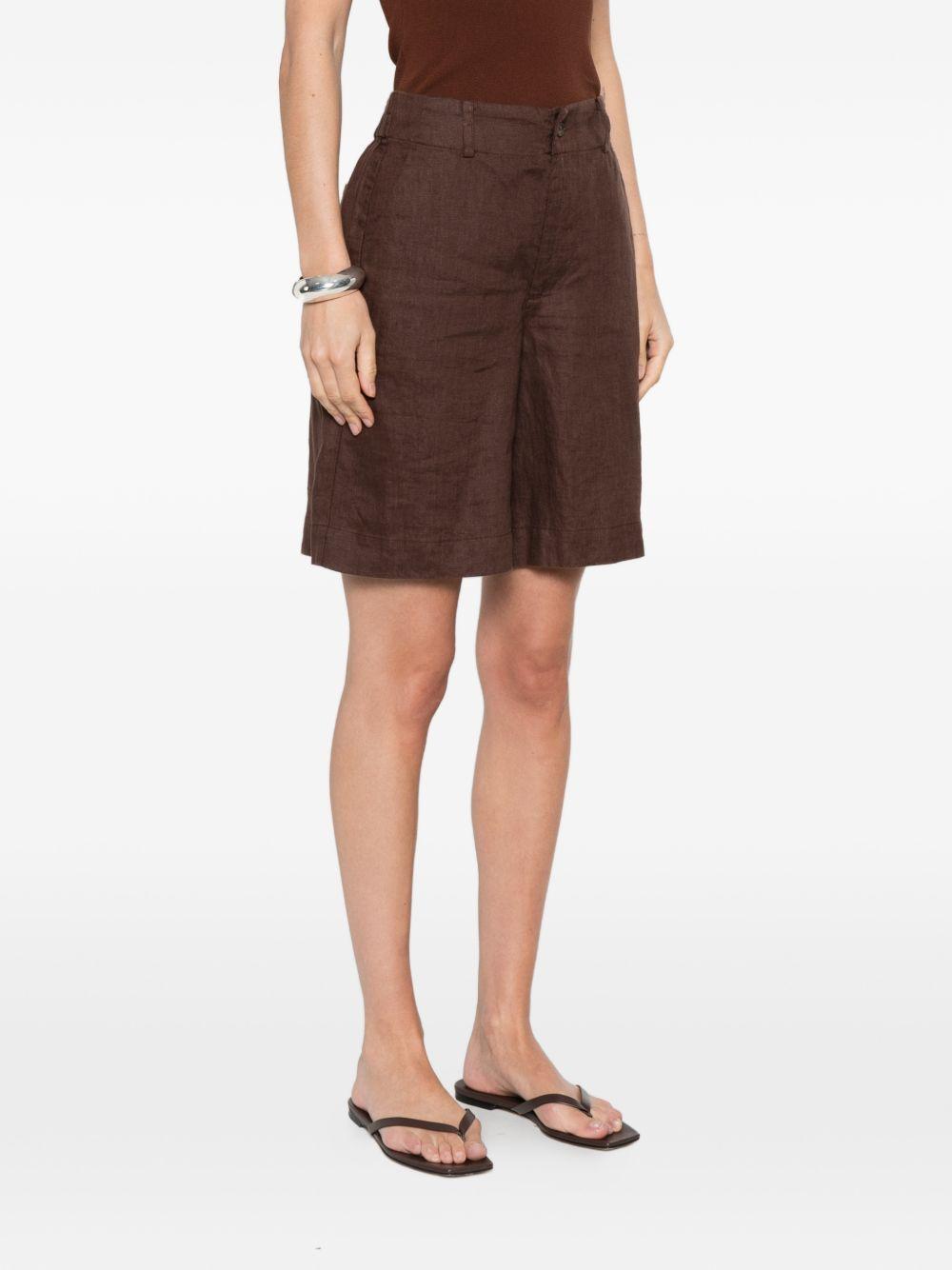 YERSE Shorts Rita in lino marrone 
