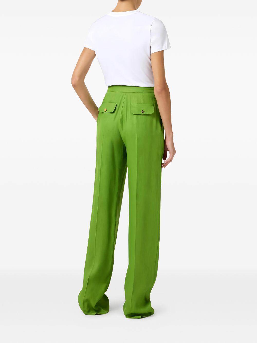 ELISABETTA FRANCHI Pantaloni verdi eleganti a gamba dritta 