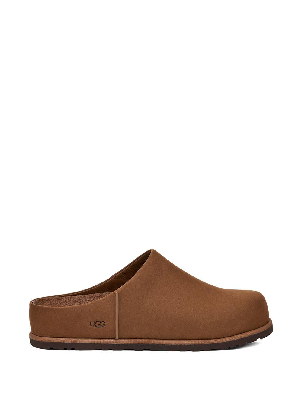 UGG Sabot Otzo in pelle color castagna scuro 