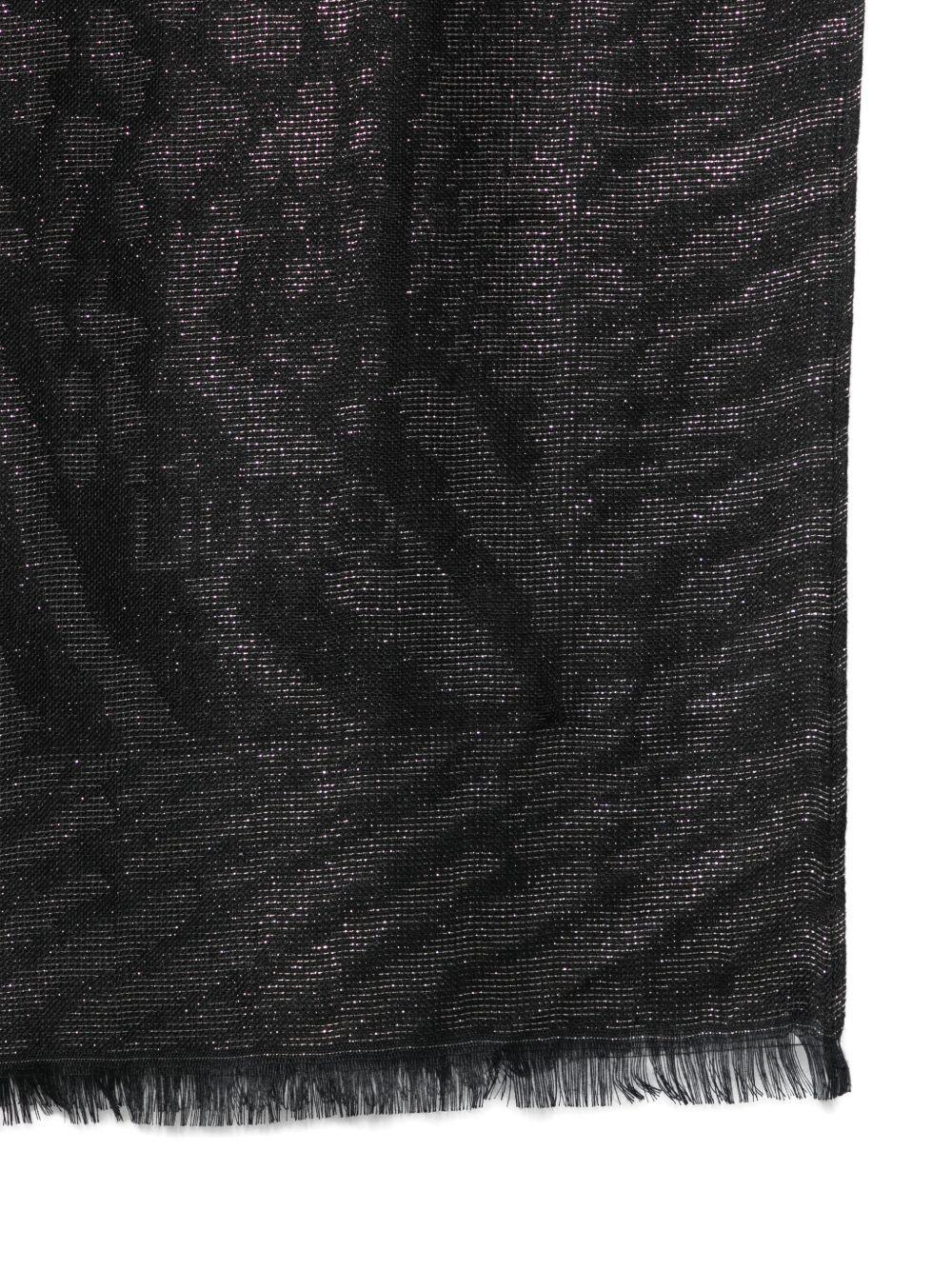 LIUJO Foulard nero con fantasia animalier 