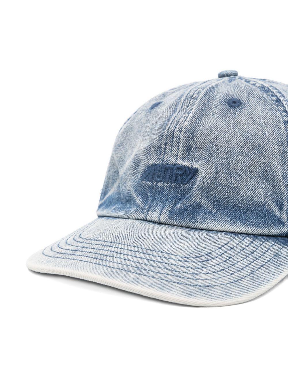 AUTRY Cappello baseball in denim con logo 