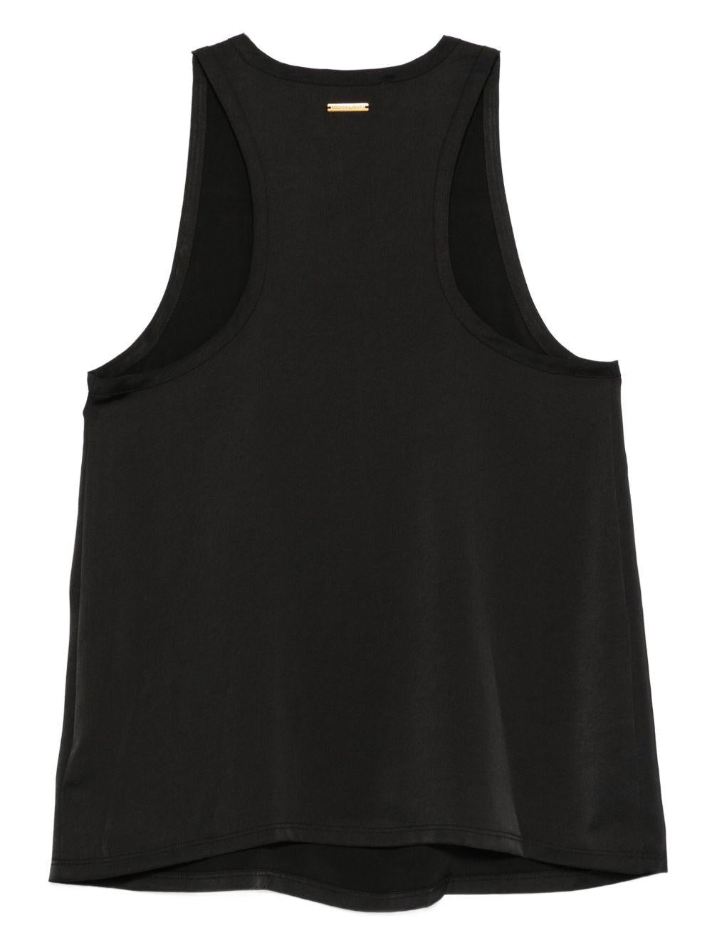 MICHAEL KORS Canotta modello vogatore in raso nero 