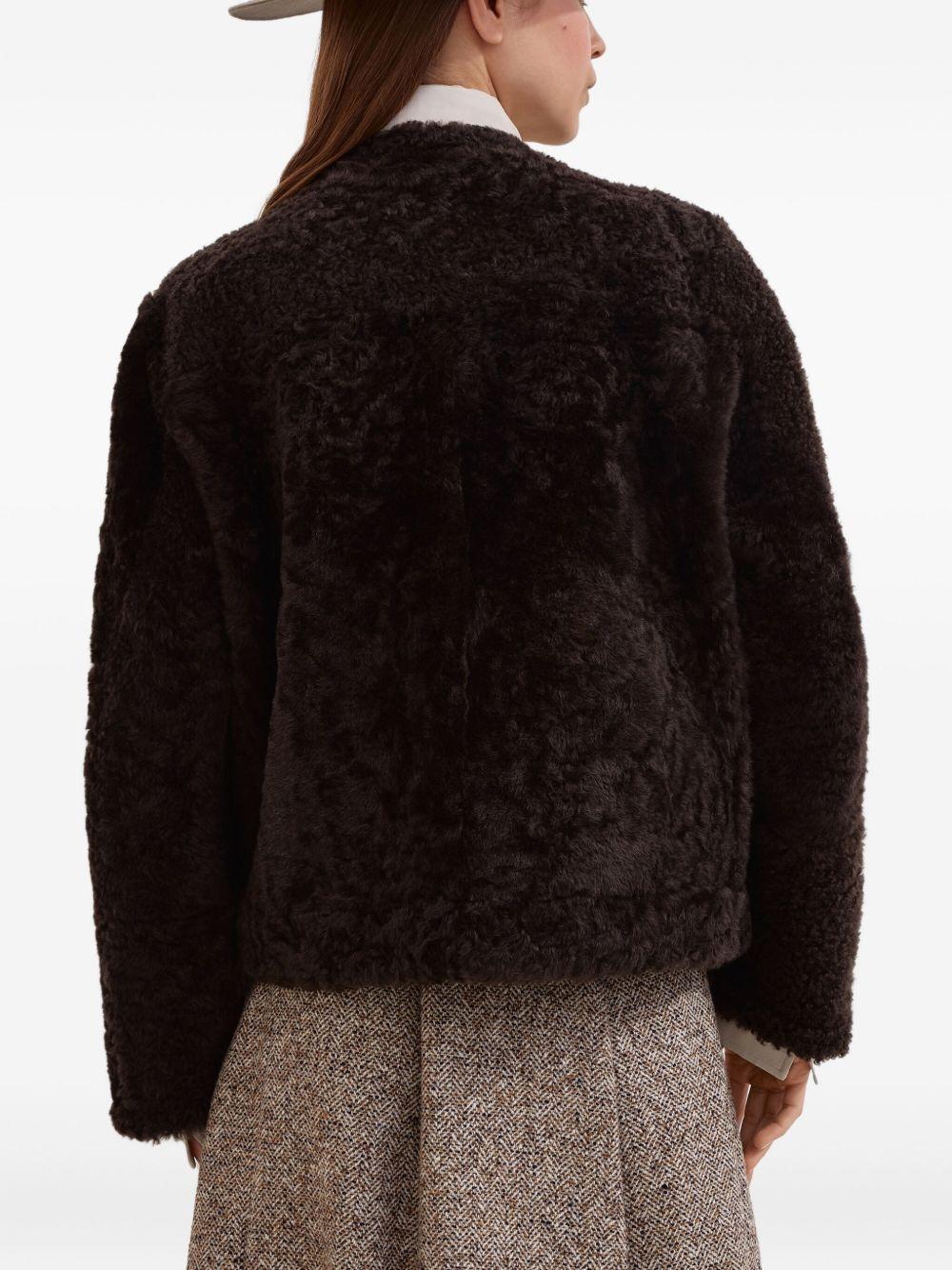 BRUNELLO CUCINELLI Caban Crop reversibile in shearling 'Fuzzy' 