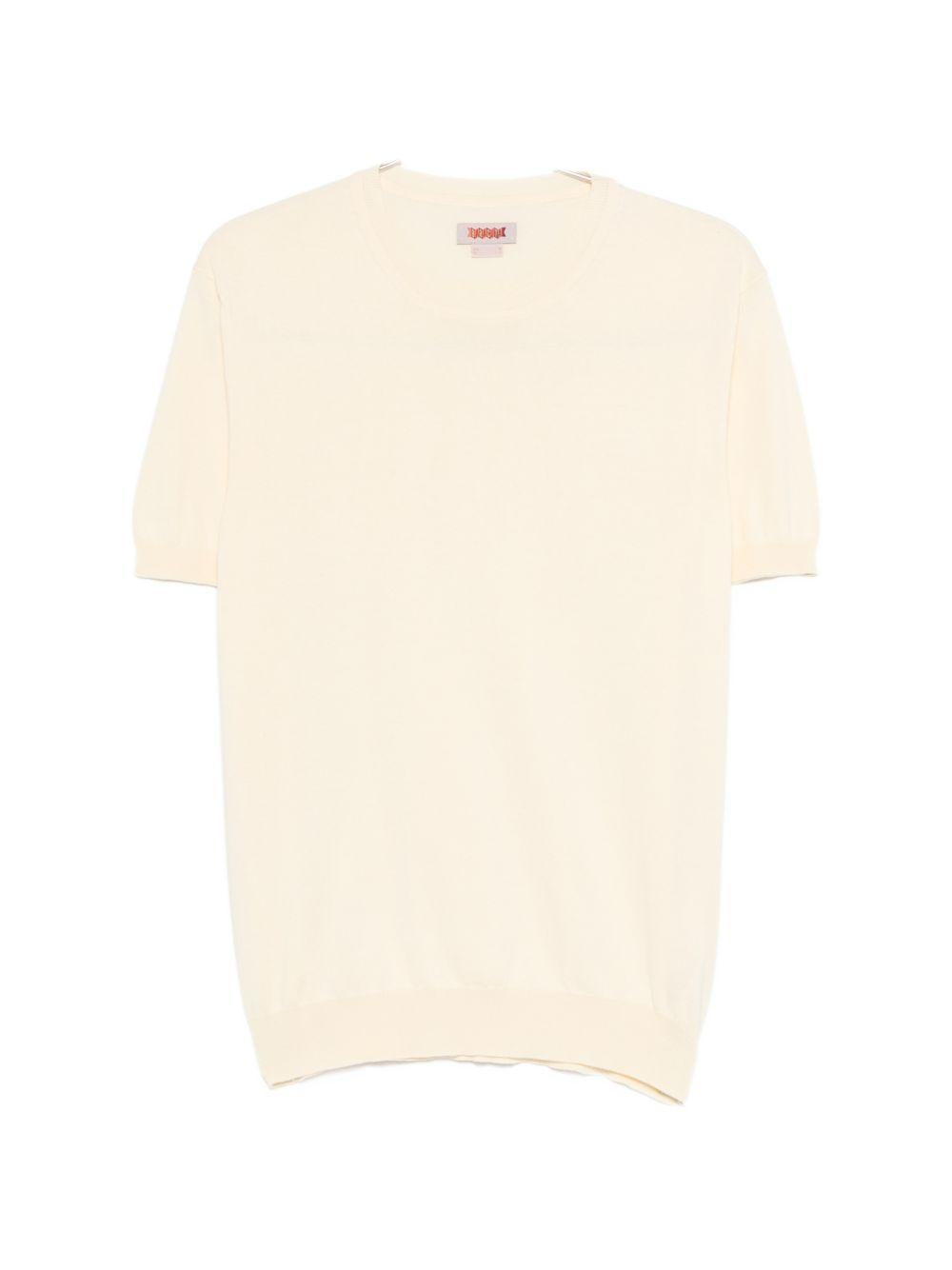BARACUTA T-shirt in cotone avorio a maniche corte 