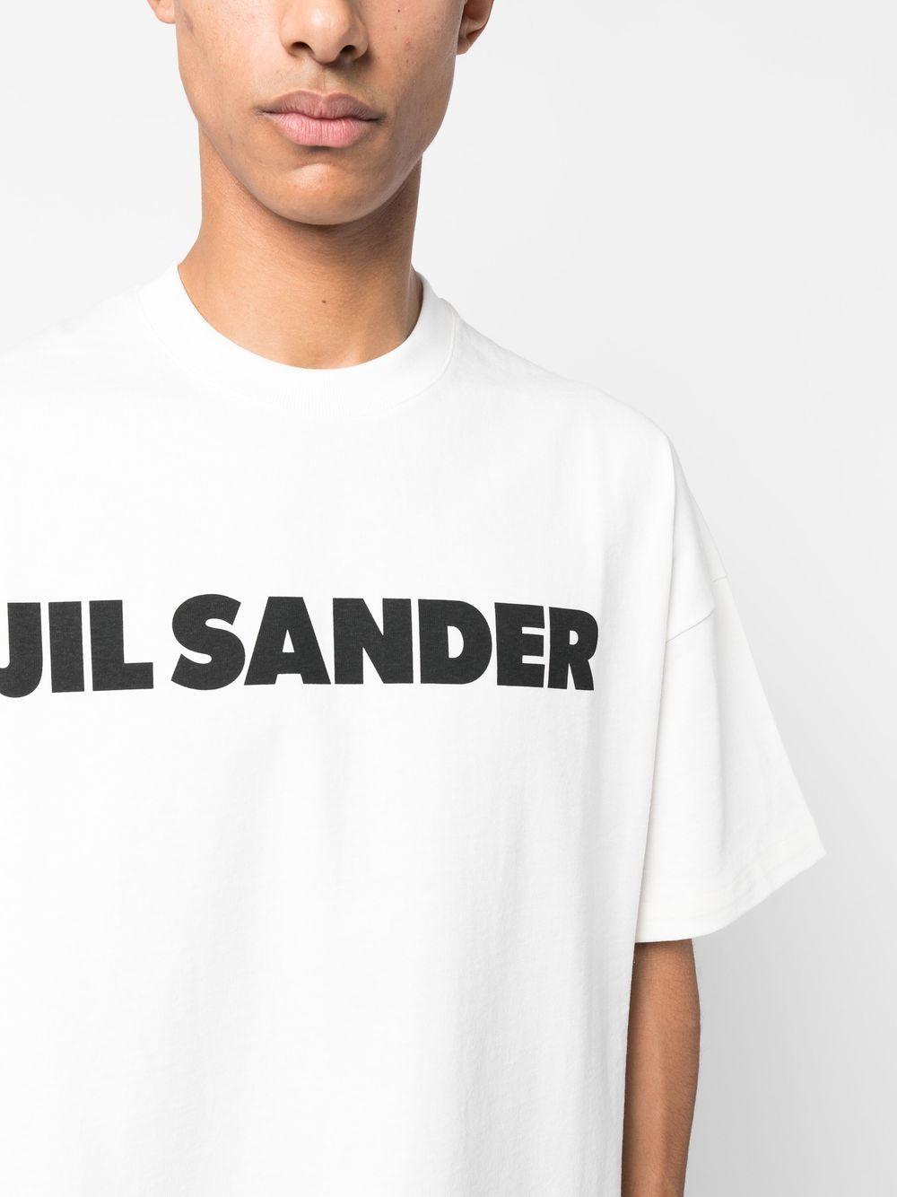 JIL SANDER T-shirt in cotone con stampa logo frontale 