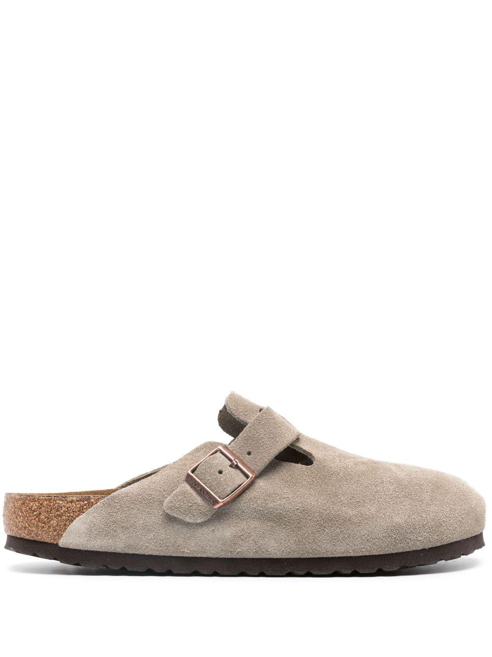 BIRKENSTOCK Sabot Boston in pelle scamosciata taupe 