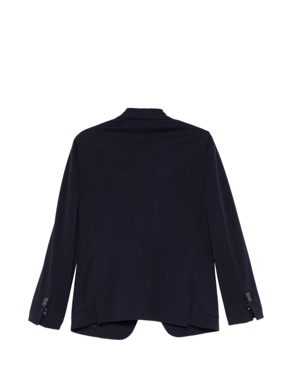 DANIELE ALESSANDRINI Blazer blu monopetto con spilla 