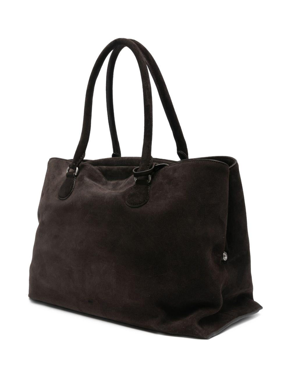 OSOI Borsa shopping Shell Brot Large in suede marrone 