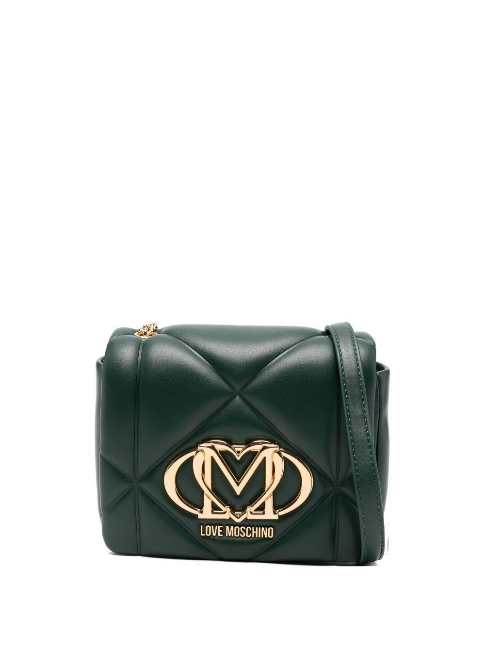 LOVE MOSCHINO Borsa a tracolla trapuntata verde 