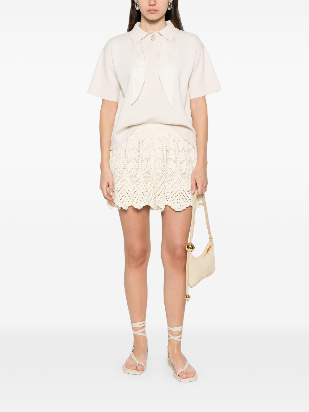 FORTE FORTE Polo in cotone elasticizzato cipria 