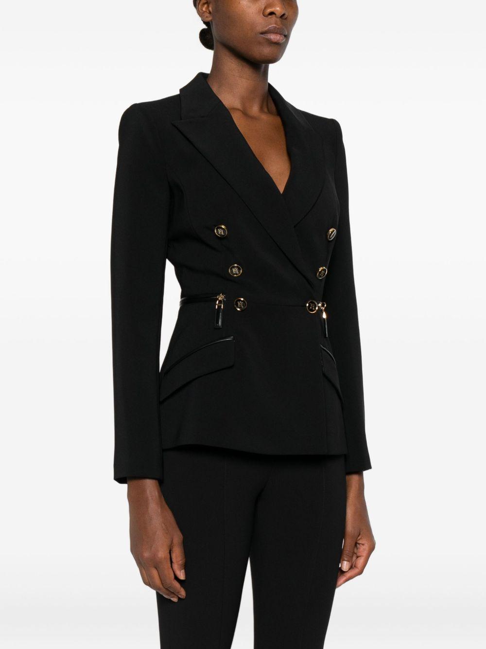 ELISABETTA FRANCHI Blazer doppiopetto in crepe nero 