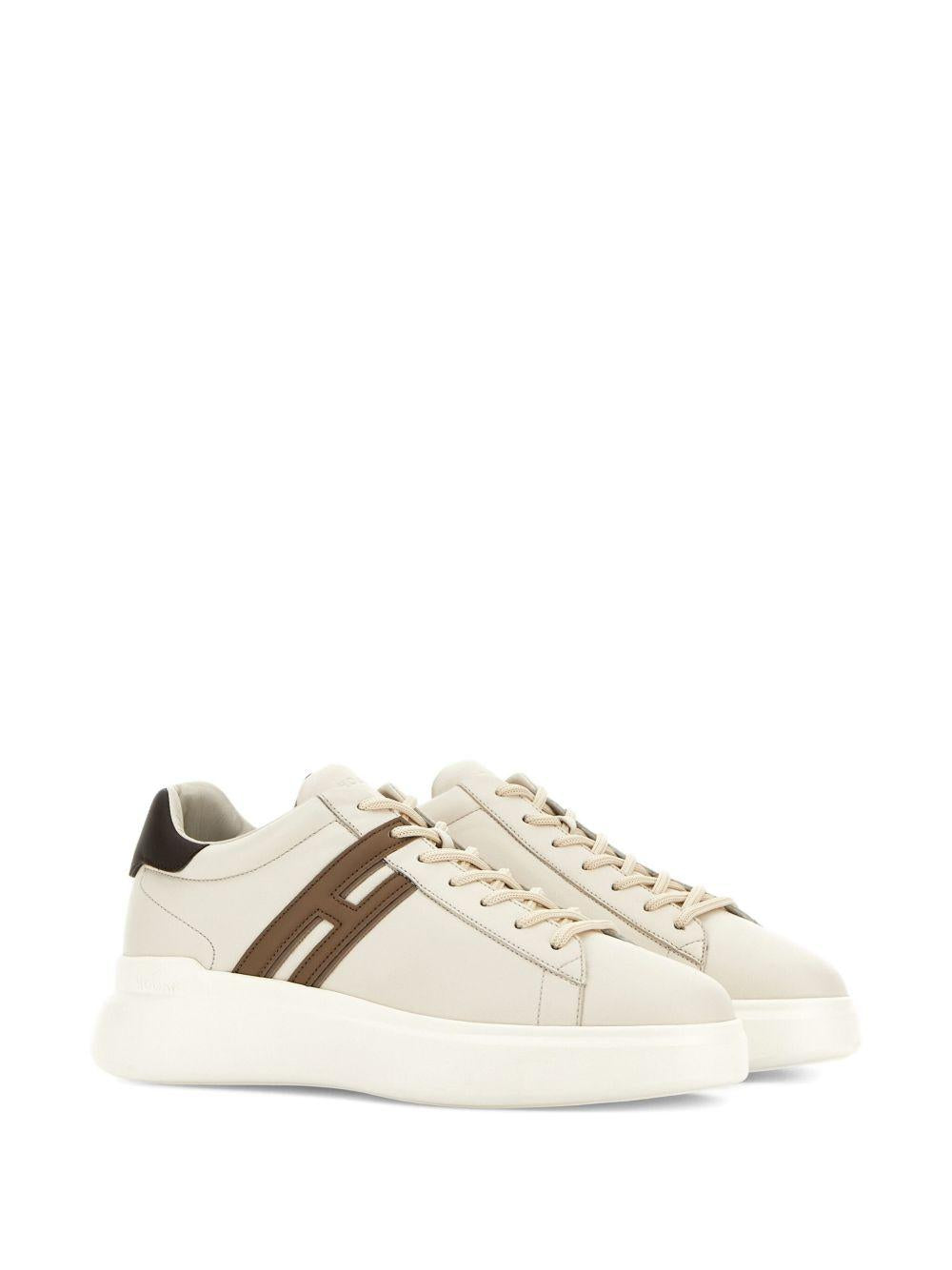 HOGAN Sneakers 'H580' in pelle beige con logo 