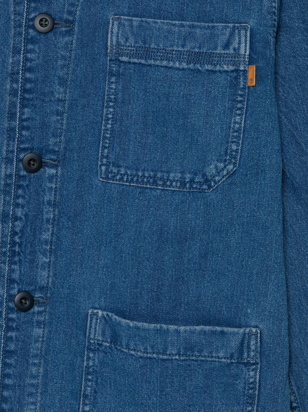 TIMBERLAND Camicia in denim con tasche in blu denim 