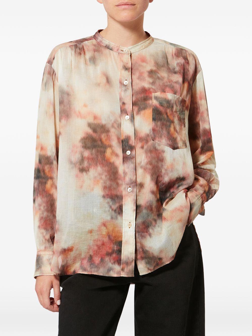 MARANT ETOILE Camicia neutra in cotone con chiusura a bottoni 