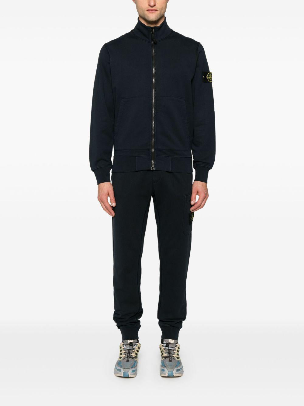 STONE ISLAND Pantaloni di tuta sportivi in cotone blu navy 