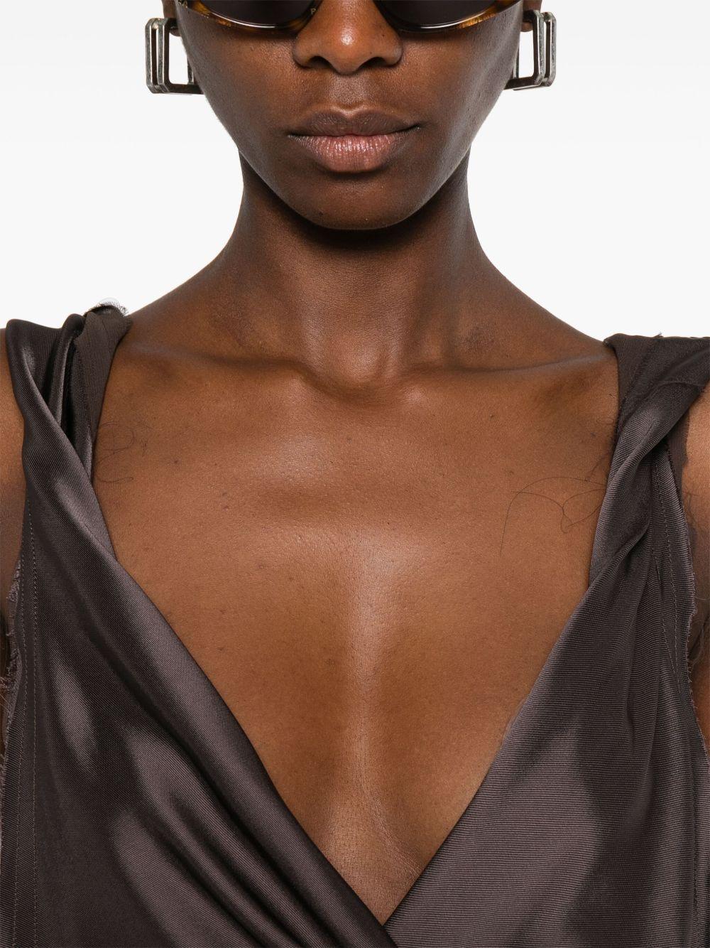 THE ATTICO Abito midi asimmetrico con dettaglio attorcigliato 