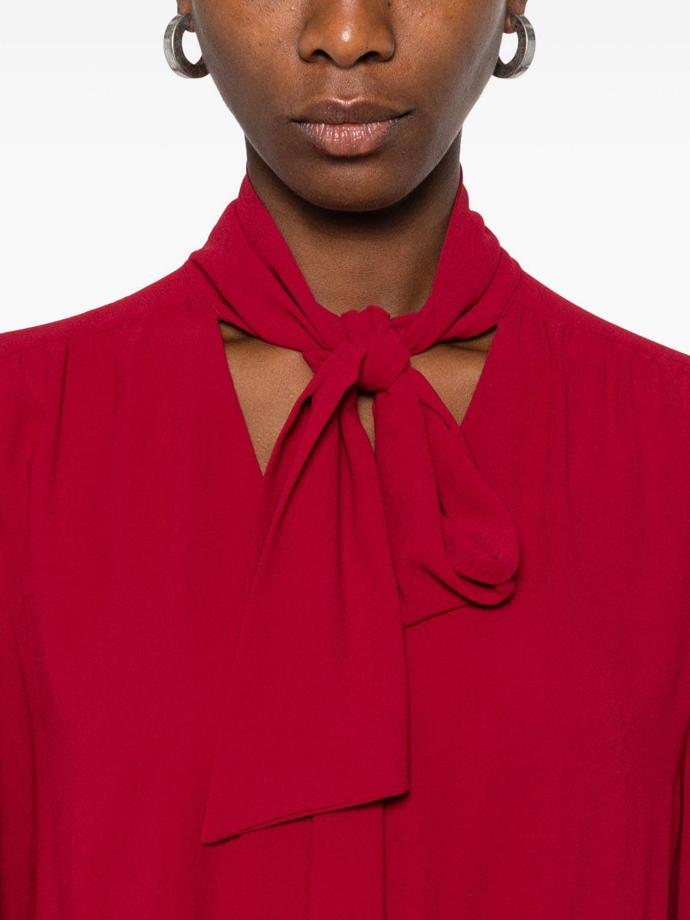 LIUJO Abito corto rosso con fiocco al collo 