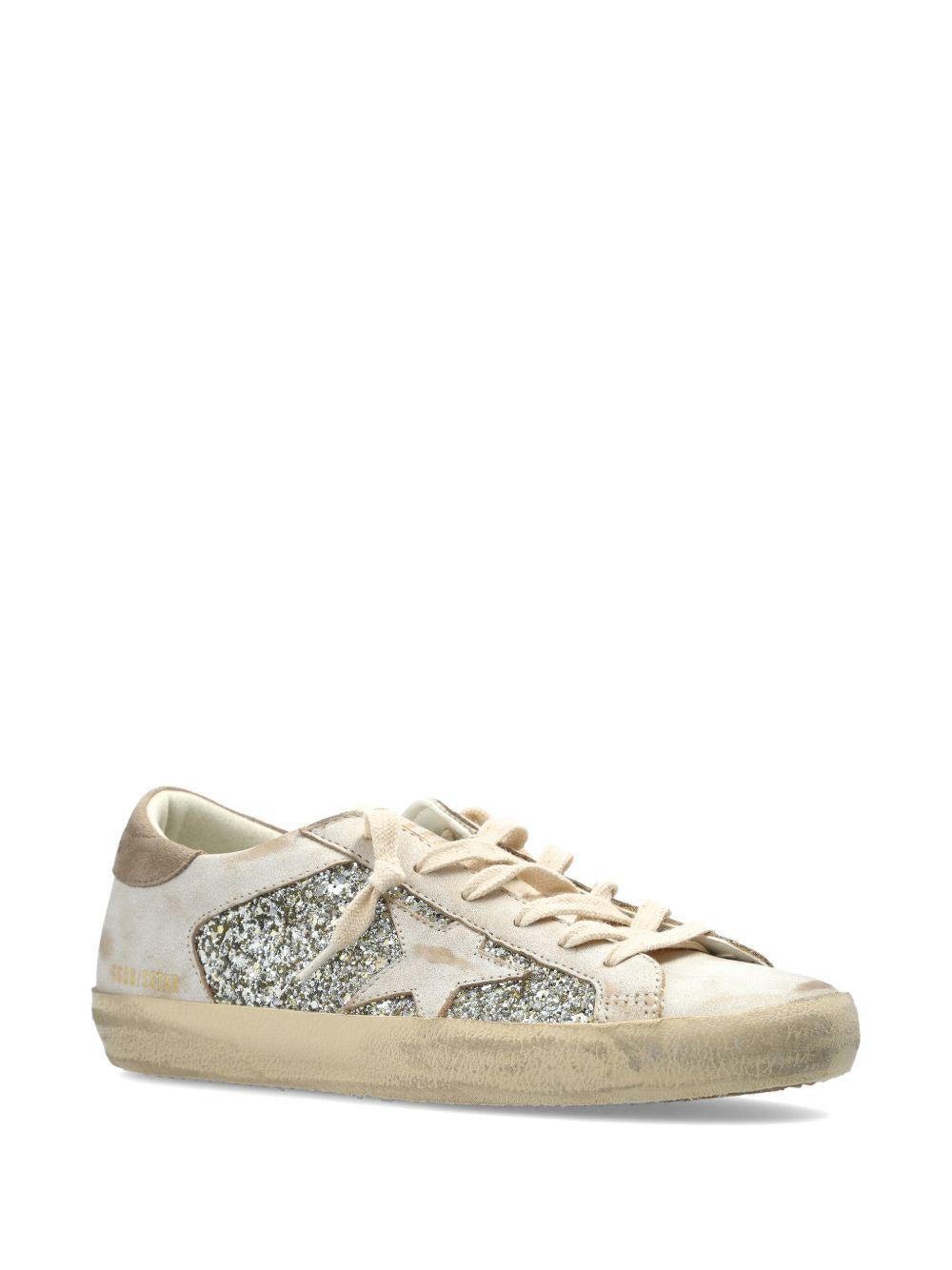 GOLDEN GOOSE Sneakers Super-Star in pelle e glitter 