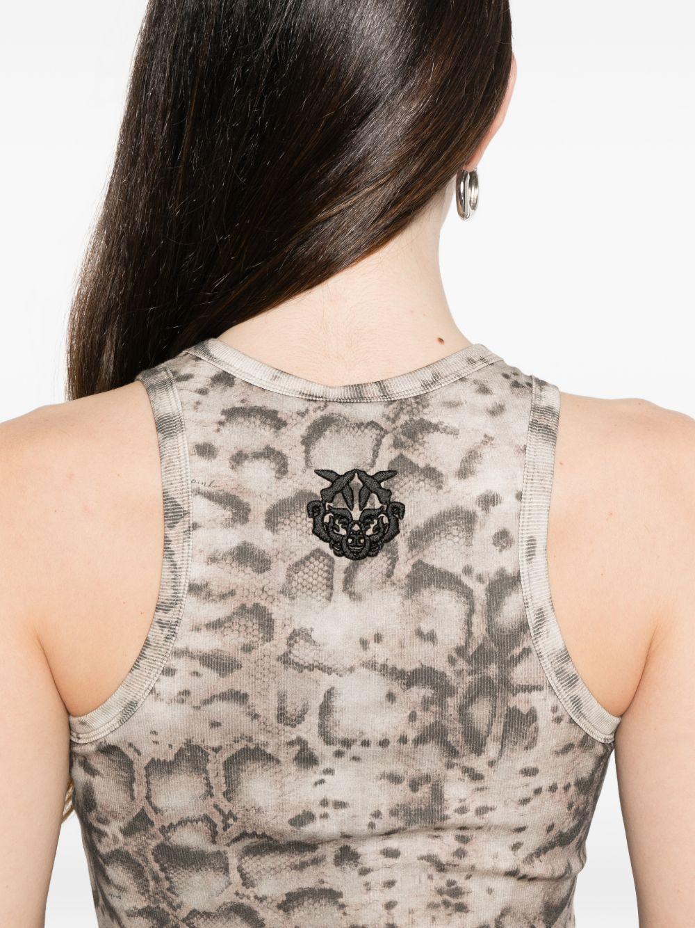 PINKO Top Belfiore in cotone con stampa leopardata 