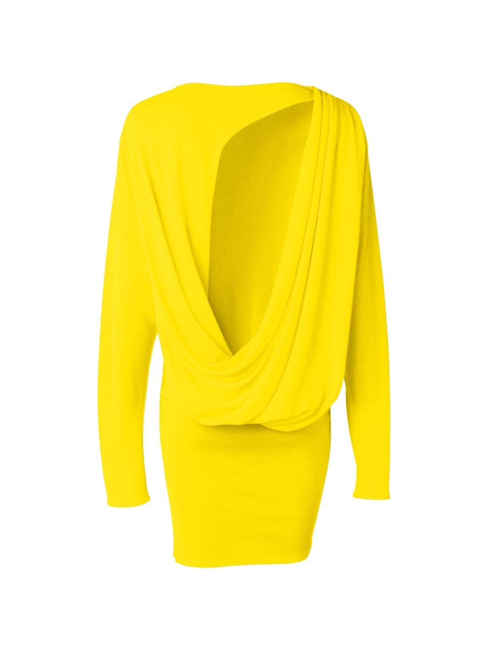 JACQUEMUS Abito corto Mistral giallo con buco 