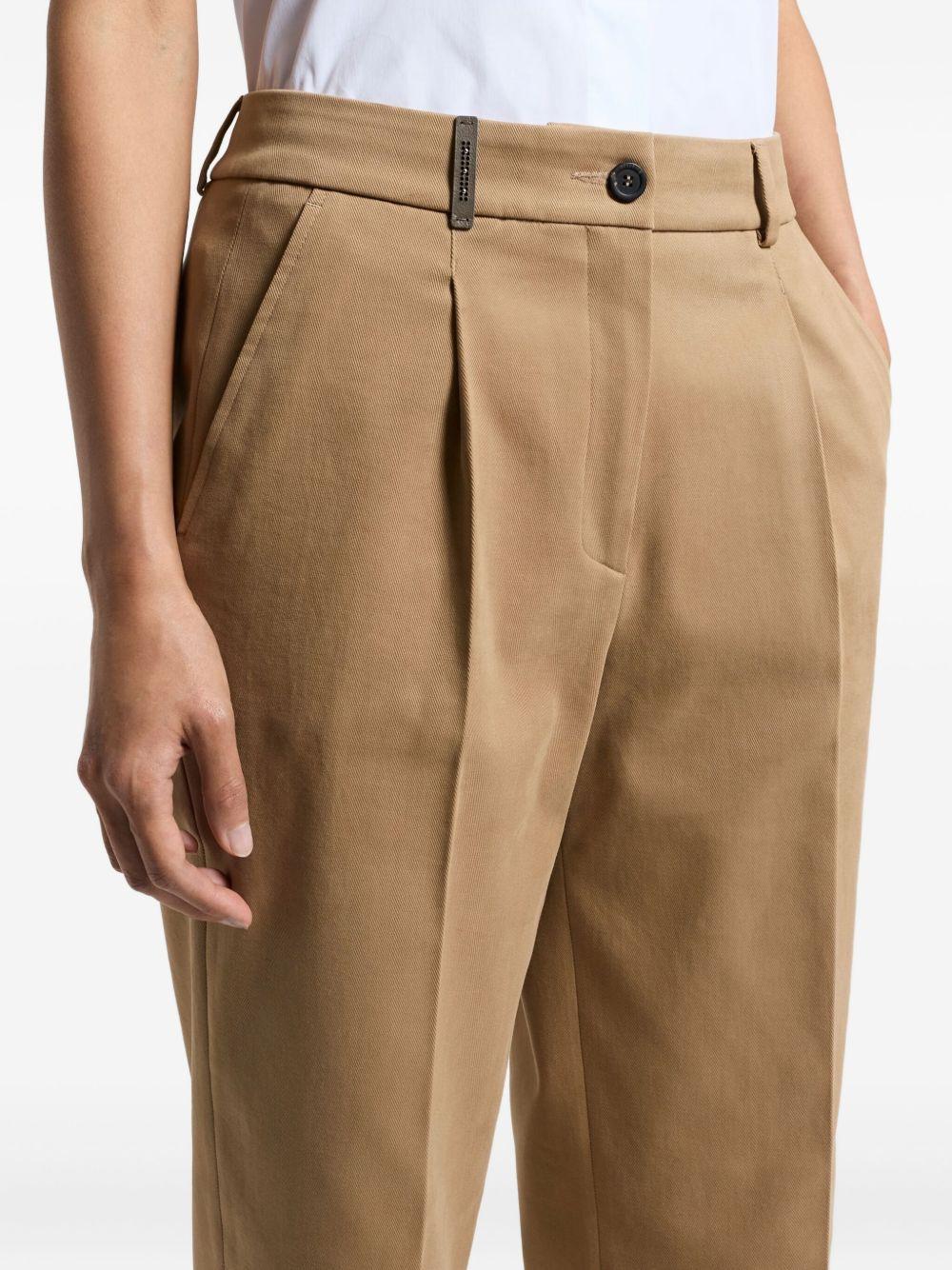 PESERICO Pantaloni beige con dettagli plissettati 