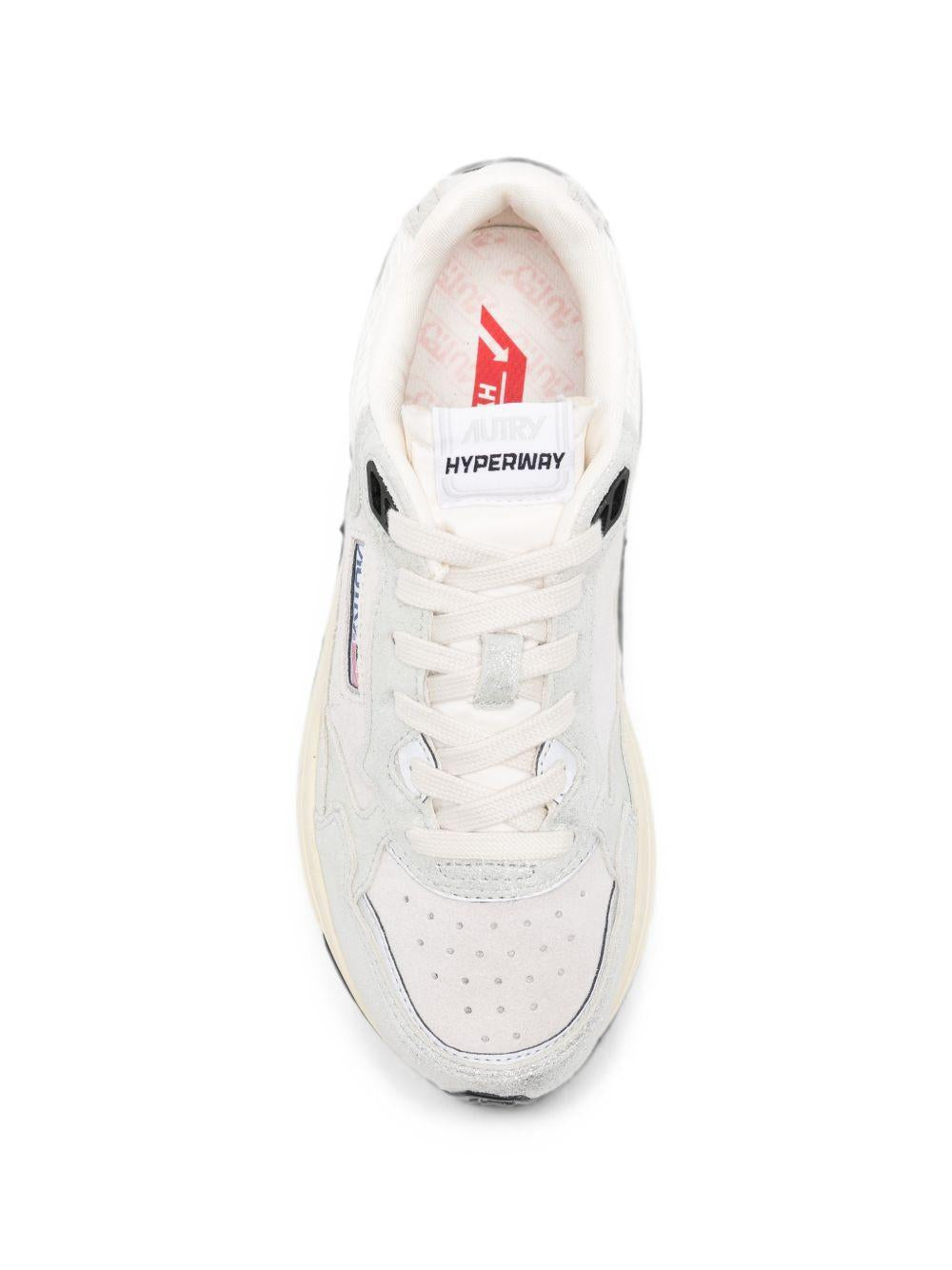 AUTRY Sneakers Hyperway in pelle e mesh bicolore argento e grigio 