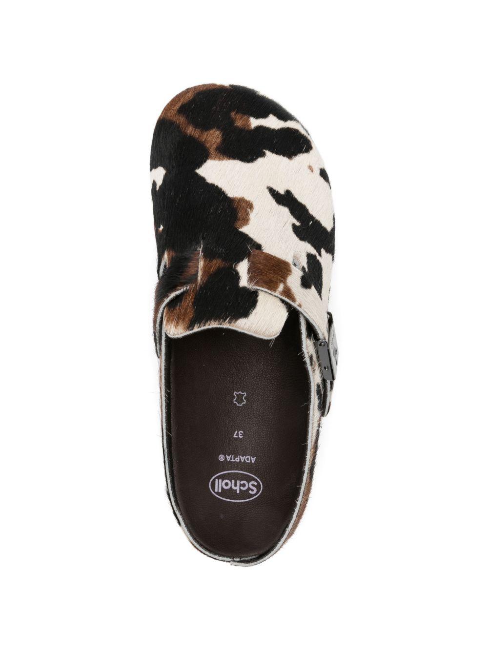SCHOLL Mules Grace in cavallino con stampa cow 