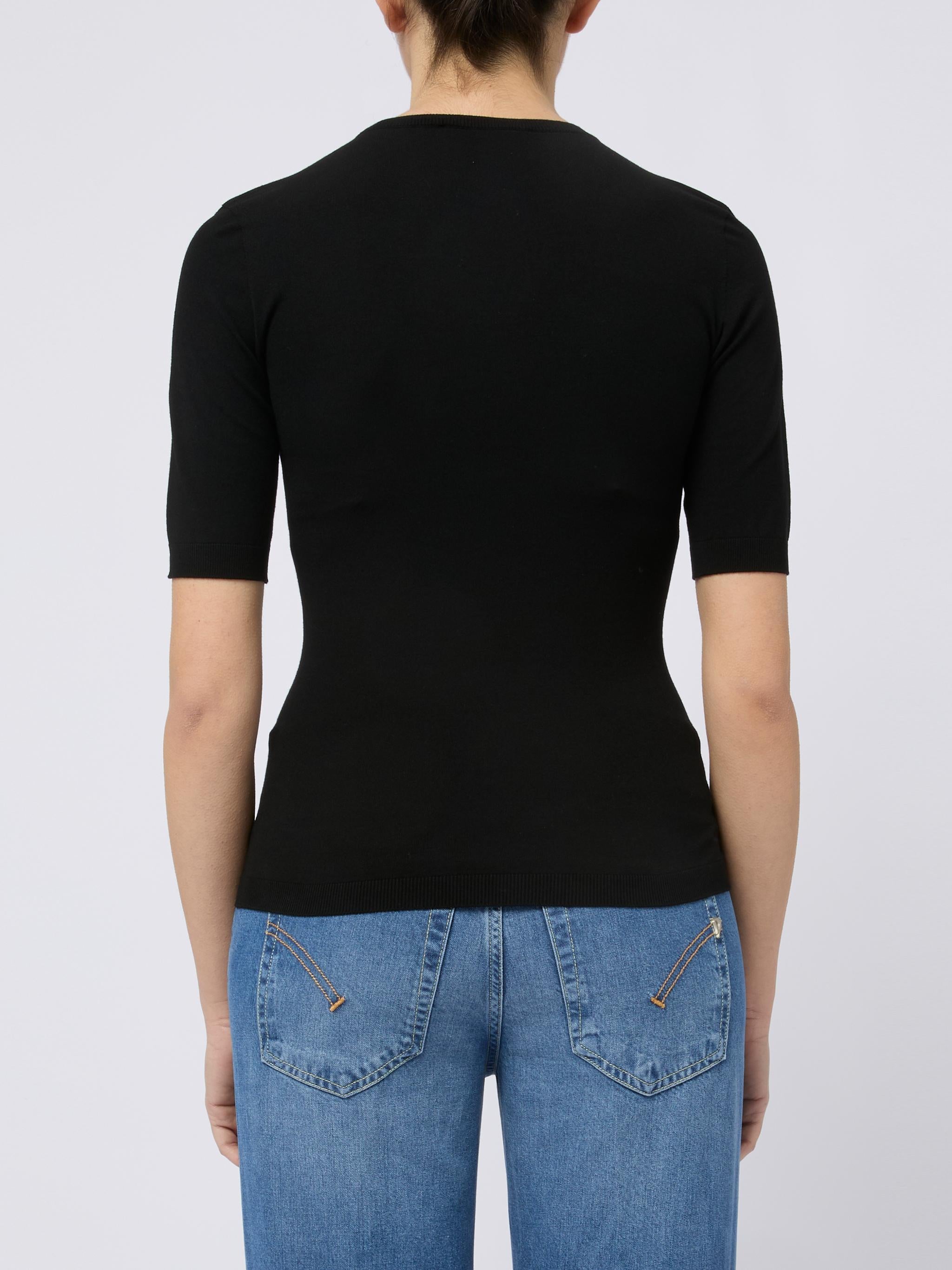 MAX MARA Maglia nera girocollo Sottano con maniche a 3/4 