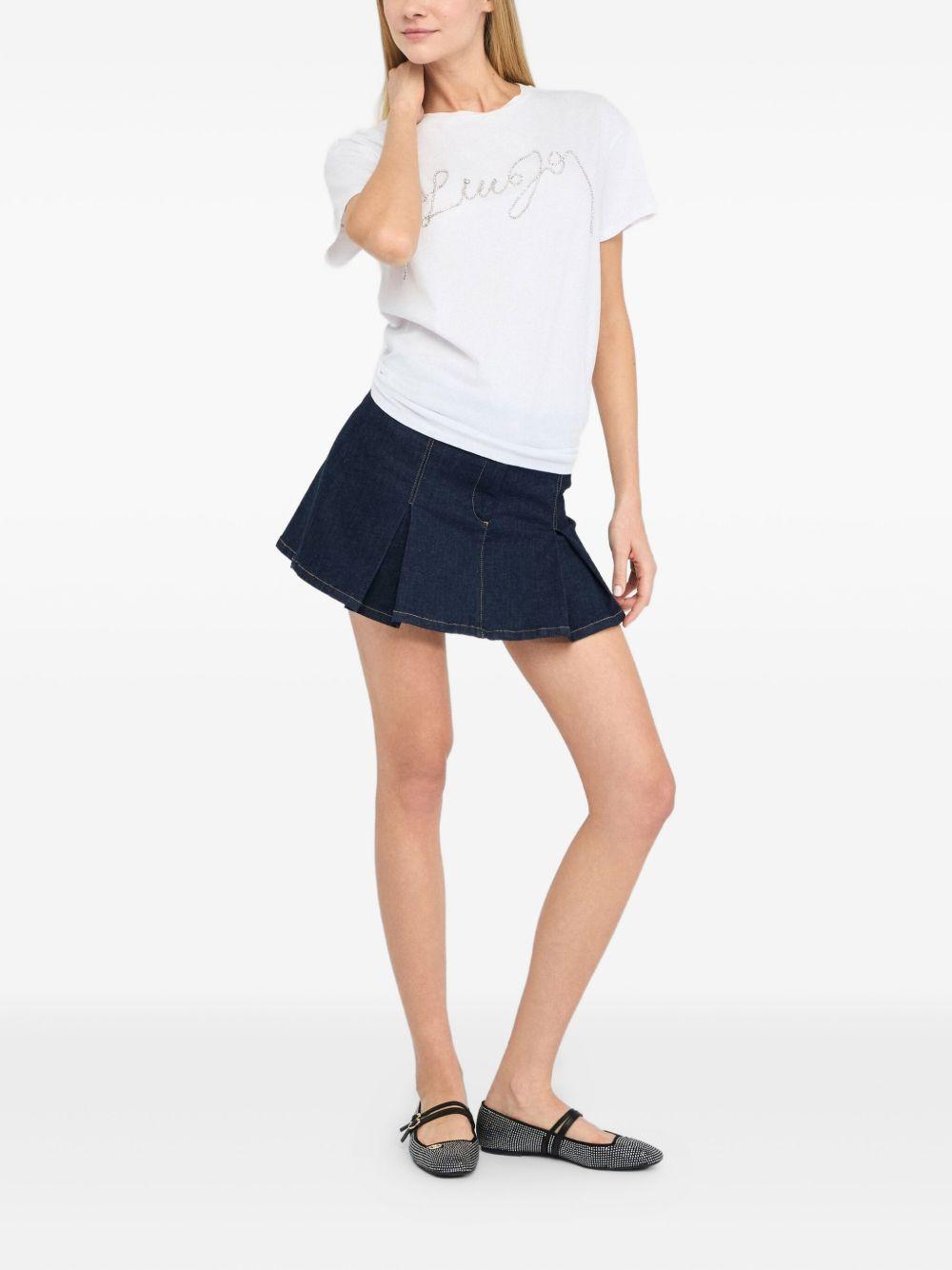 LIUJO T-shirt girocollo con strass 