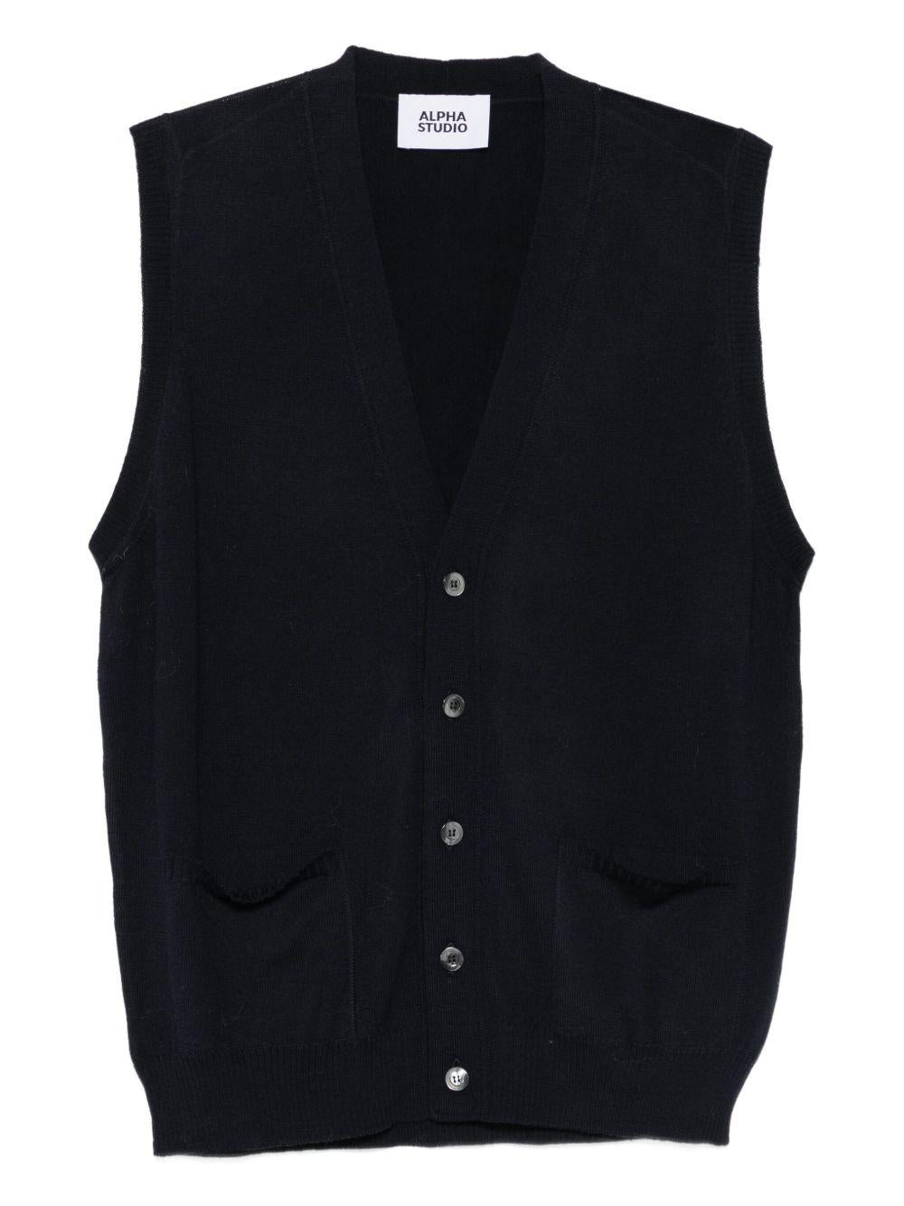ALPHA STUDIO Gilet in maglia con scollo a V 