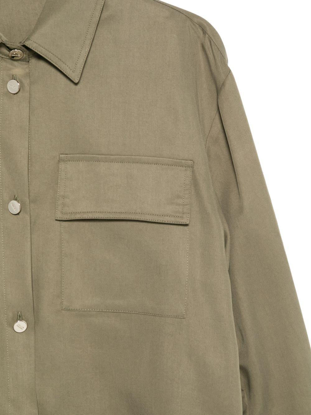 LIUJO Camcia verde oliva corta in vita con tasche 