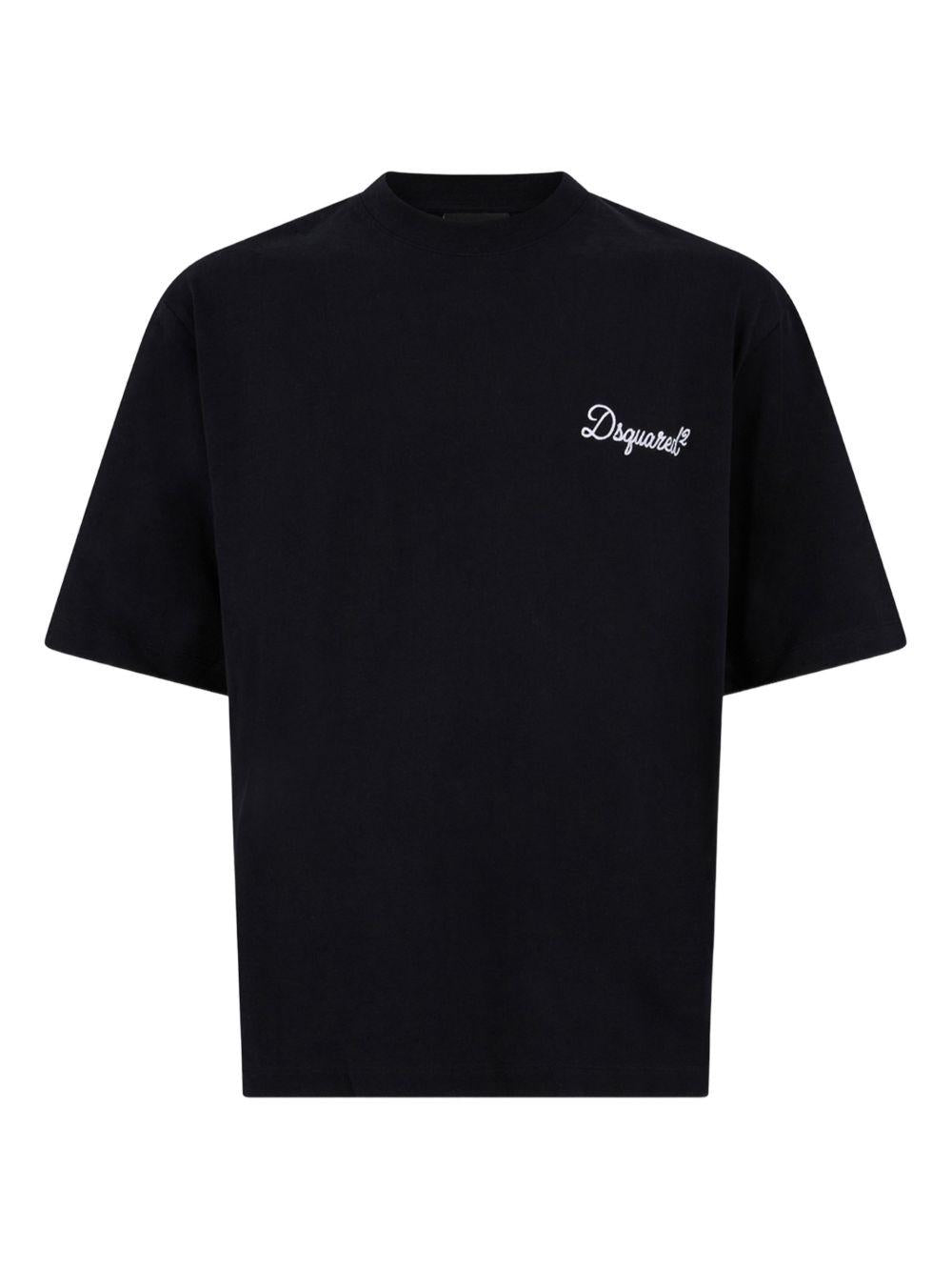 DSQUARED2 T-shirt in cotone nero con logo 