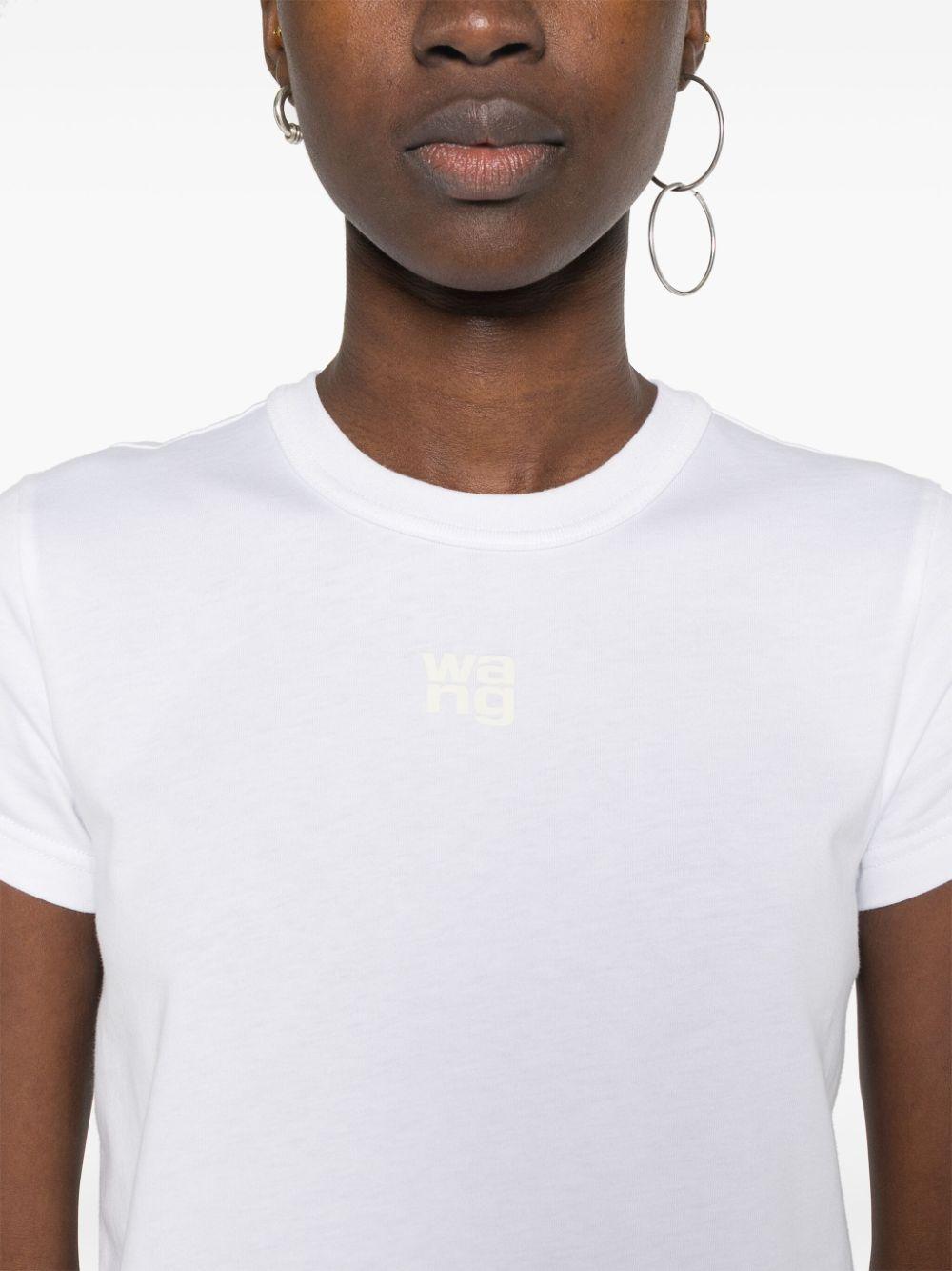 ALEXANDER WANG T-shirt bianca con logo a maniche corte 