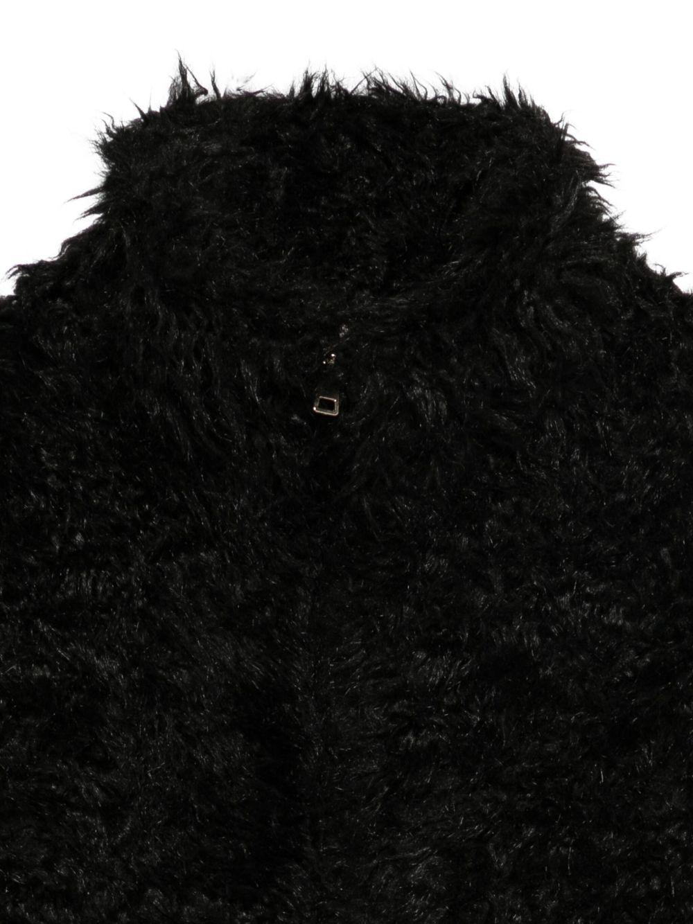 SEMICOUTURE Pelliccia 'Delicia' nera con zip 