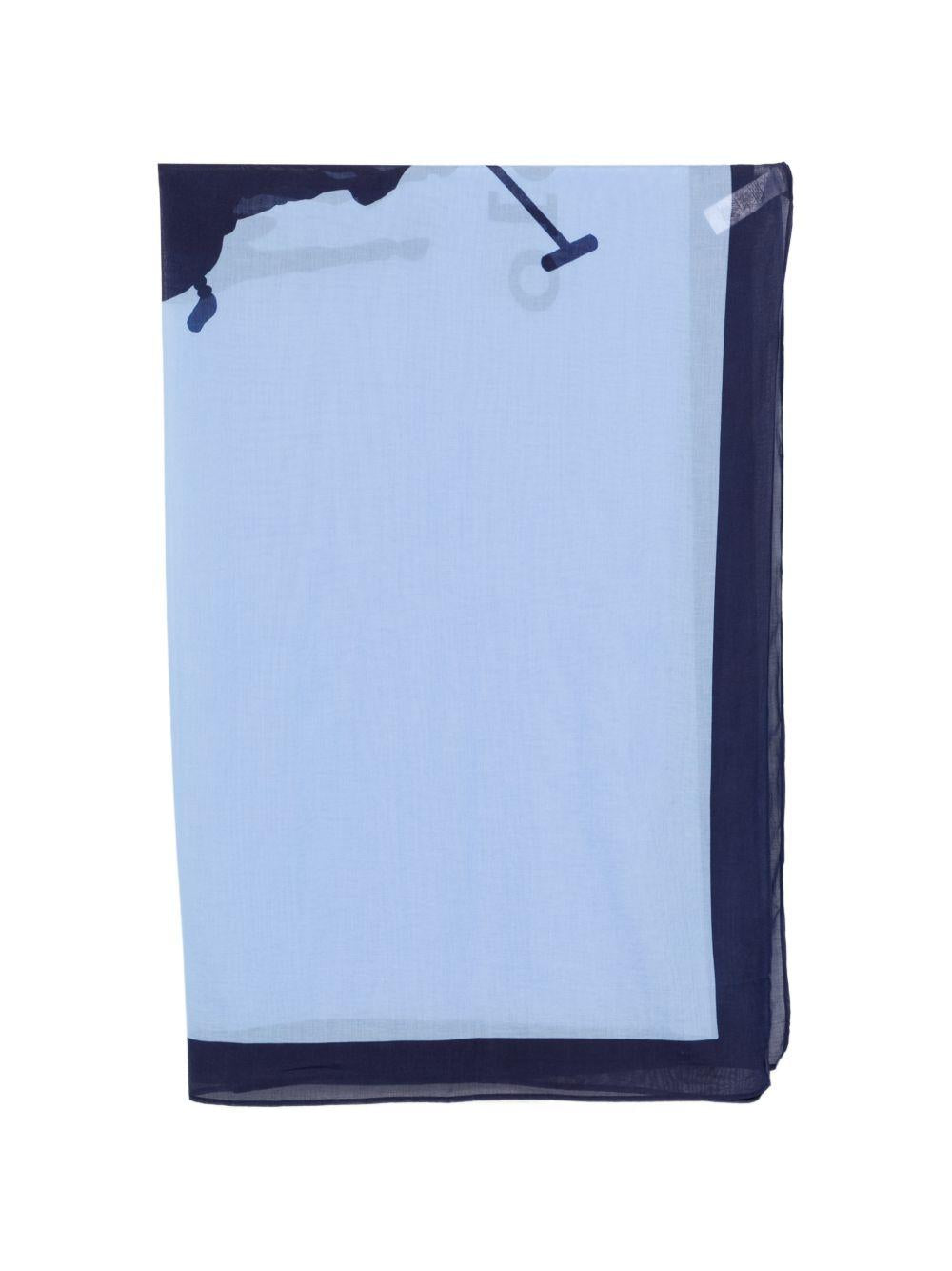 POLO RALPH LAUREN Pareo in misto cotoneazzurro e blu con logo 