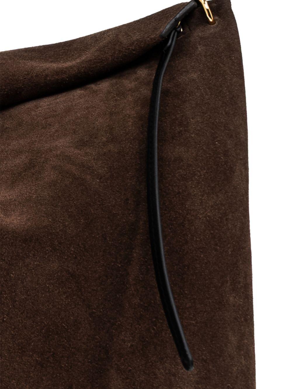 WANDLER Borsa a spalla Penelope in suede marrone 