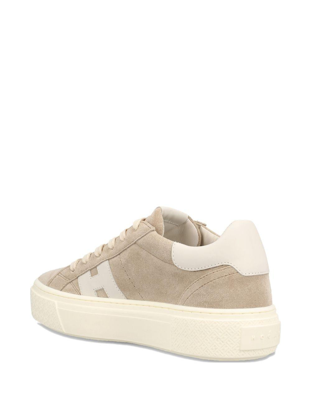 HOGAN Sneakers Crosswind Platform in pelle beige 