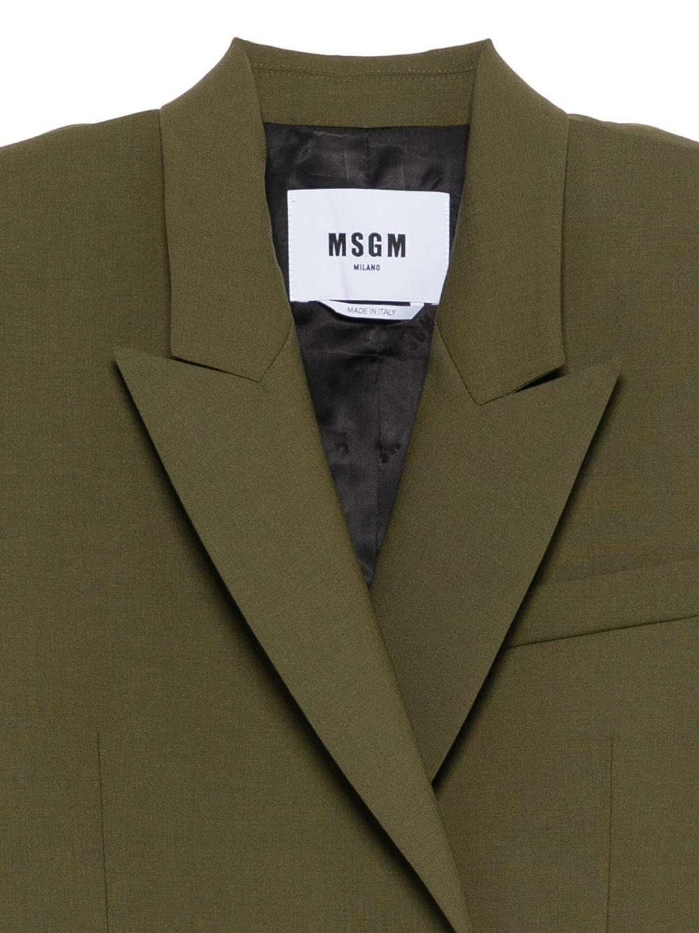MSGM Giacca doppiopetto verde 