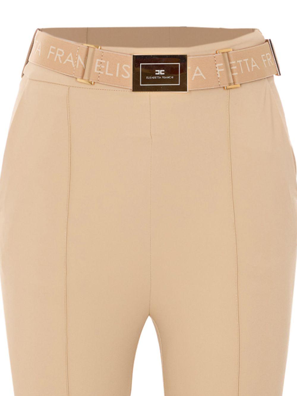 ELISABETTA FRANCHI Pantaloni slim con cintura logata 