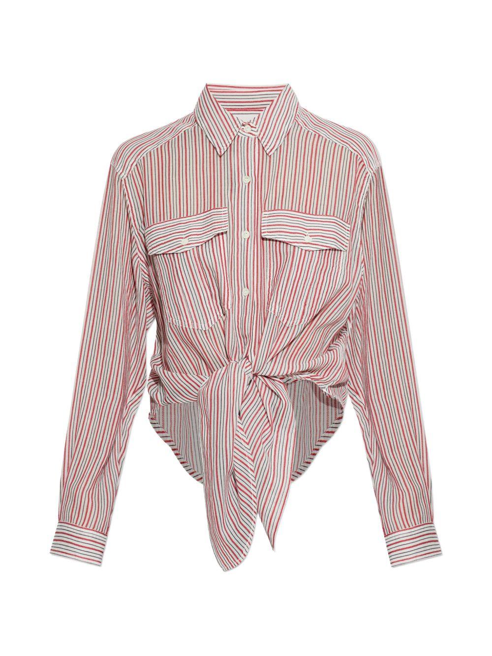 MARANT ETOILE Camicia a righe multicolore con fiocco 