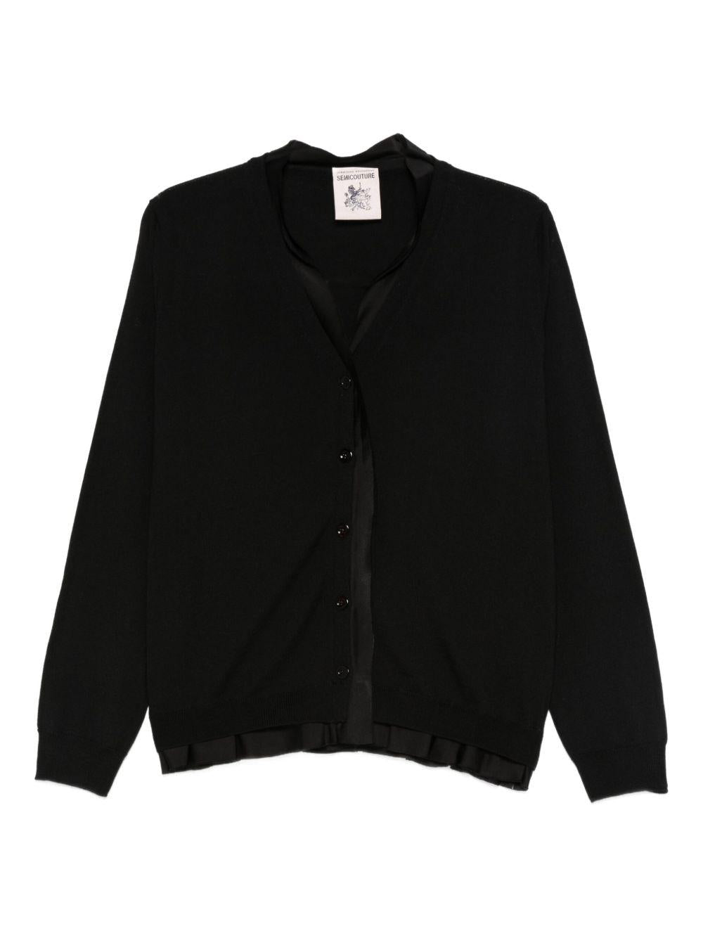 SEMICOUTURE Cardigan 'Letitia' in lana nera 